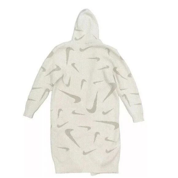 Nike Sportswear Womens SMALL Phoenix Cozy Boucle White Long Knit Cardigan NEW - Picture 4 of 6